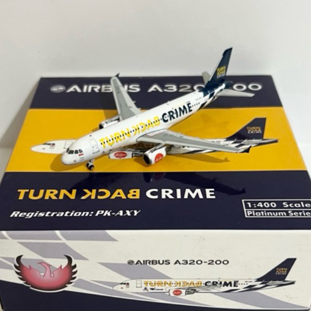 Diecast Pesawat Air Asia A320-200 PK-AXY Turn Back Crime Livery Phoenix 1:400