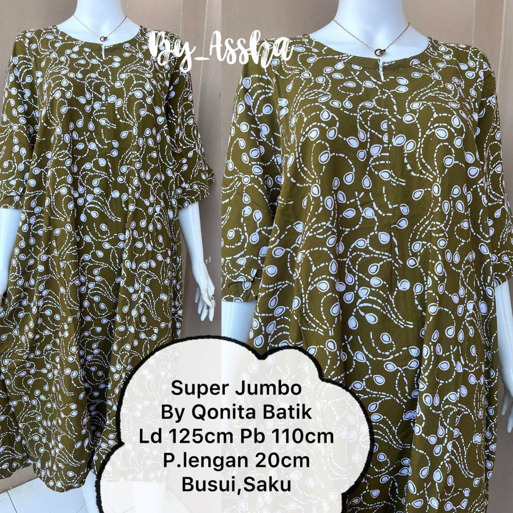 Daster Batik Qonita Pekalongan Super Jumbo Busui