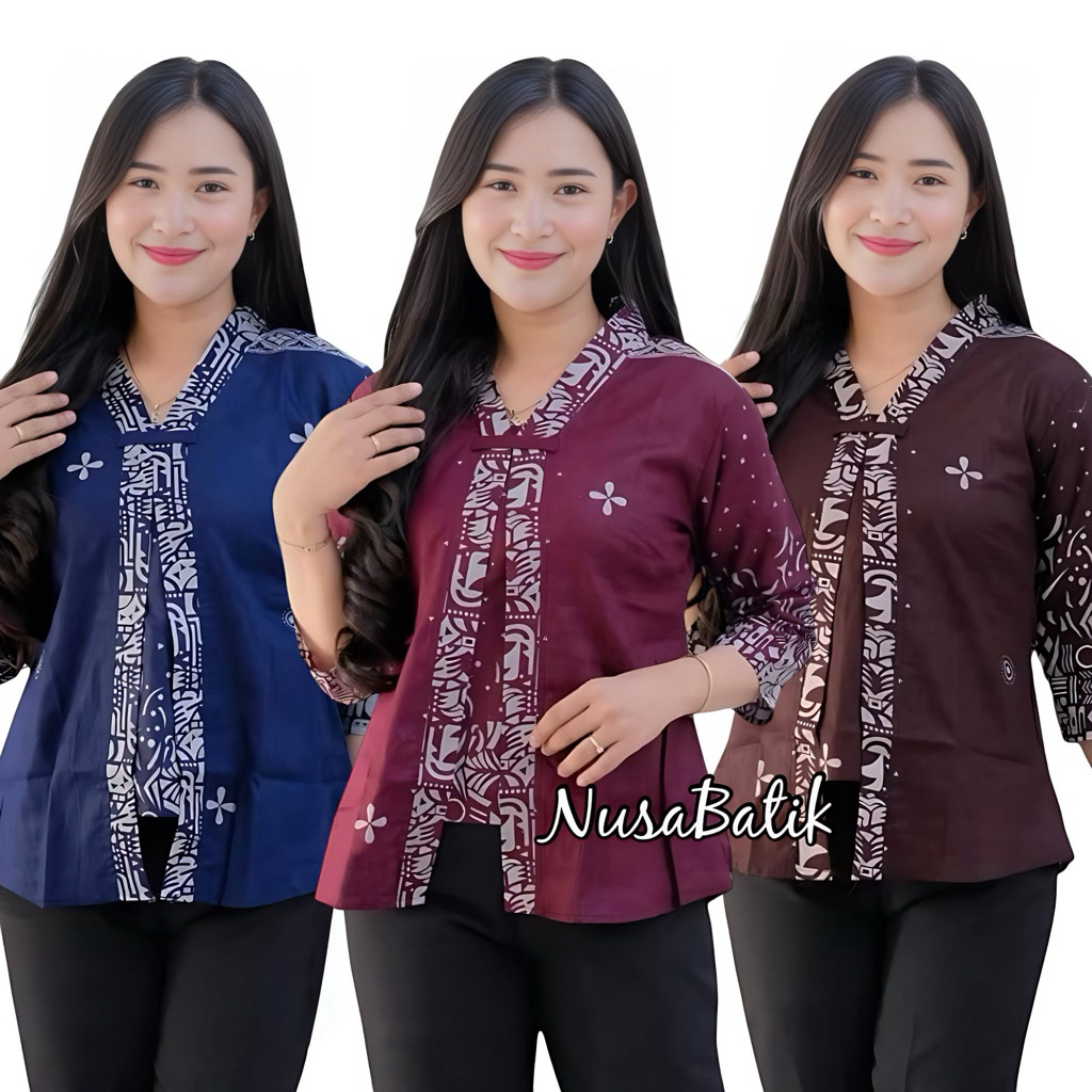 (NusaBatik) Baju Batik Wanita Modern Monalisa Genes M L XL Asli Pekalongan