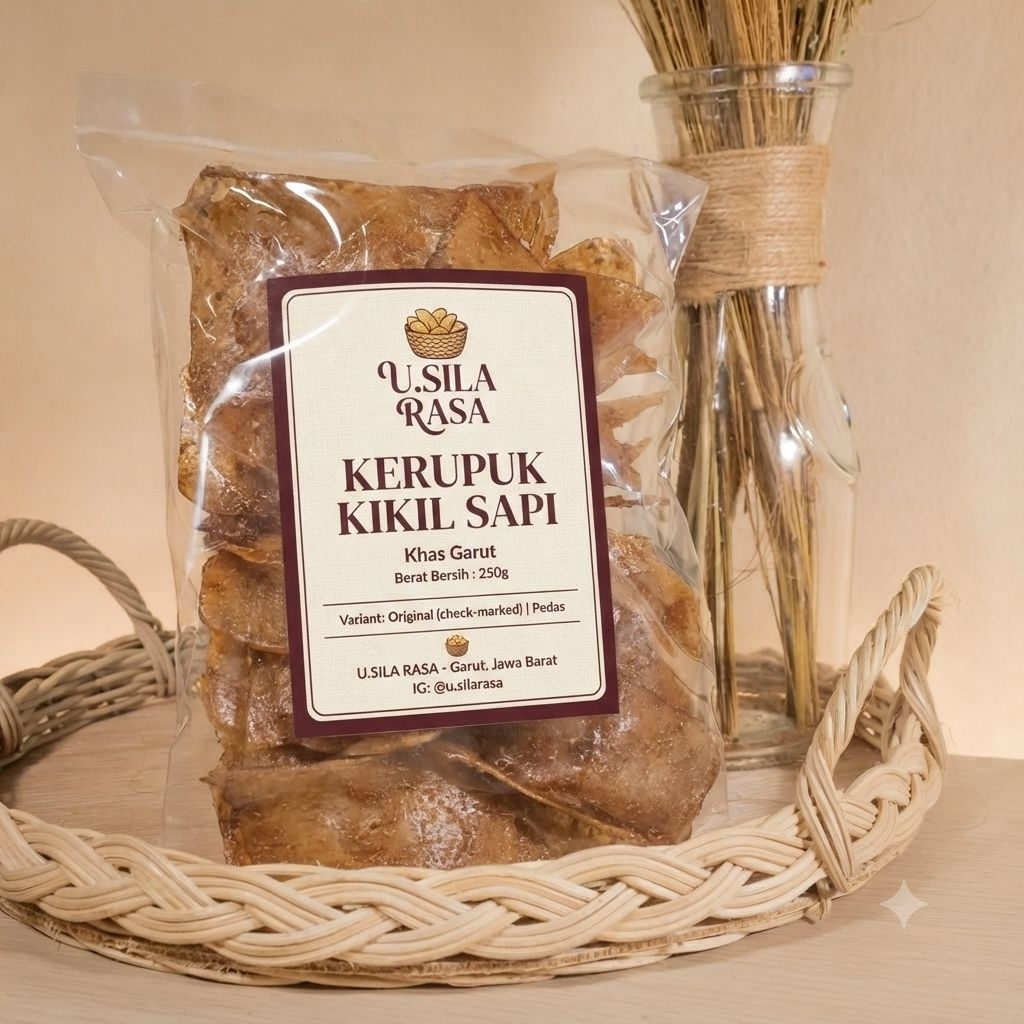 Kerupuk Cungur Kikil Sapi Asli Garut Mentah - Manis, Gurih, Renyah, Varian Original & Pedas
