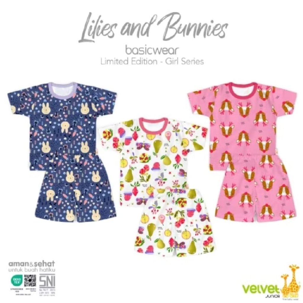 Velvet Junior Stelan Pendek per pasang Uk: L, LB, XL, XXL
