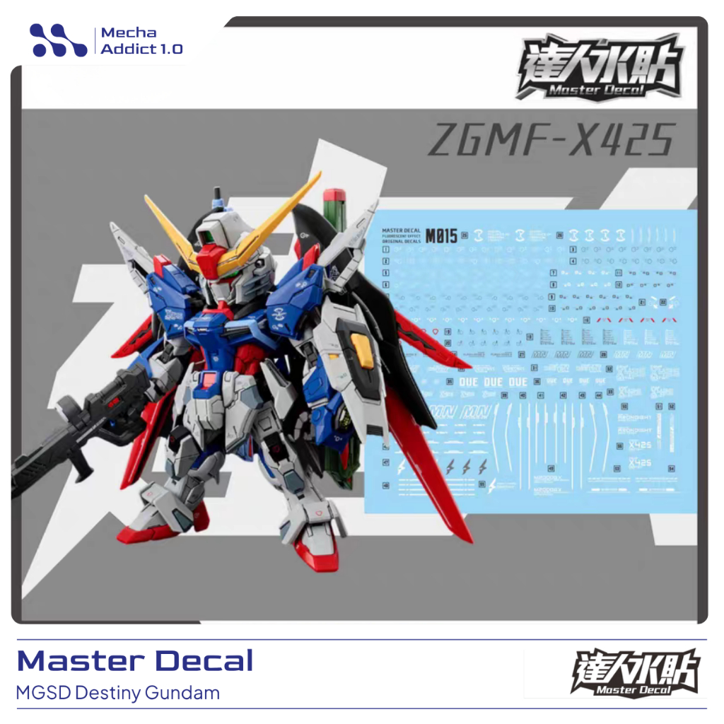 Water Slide Decal MGSD Destiny Gundam By Master Decal