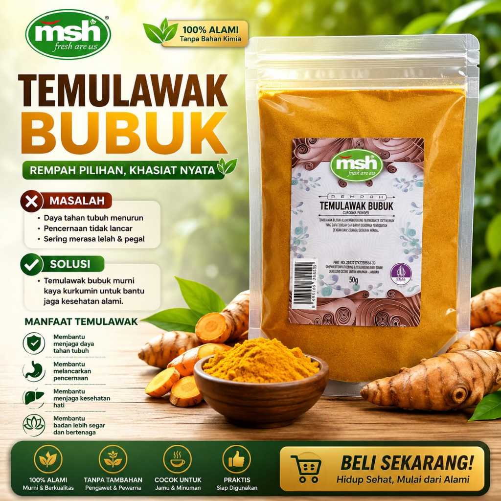 Temulawak Bubuk Pack , Temulawak Bubuk Asli , Temulawak Bubuk Murni , Temulawak Bubuk Siap Pakai
