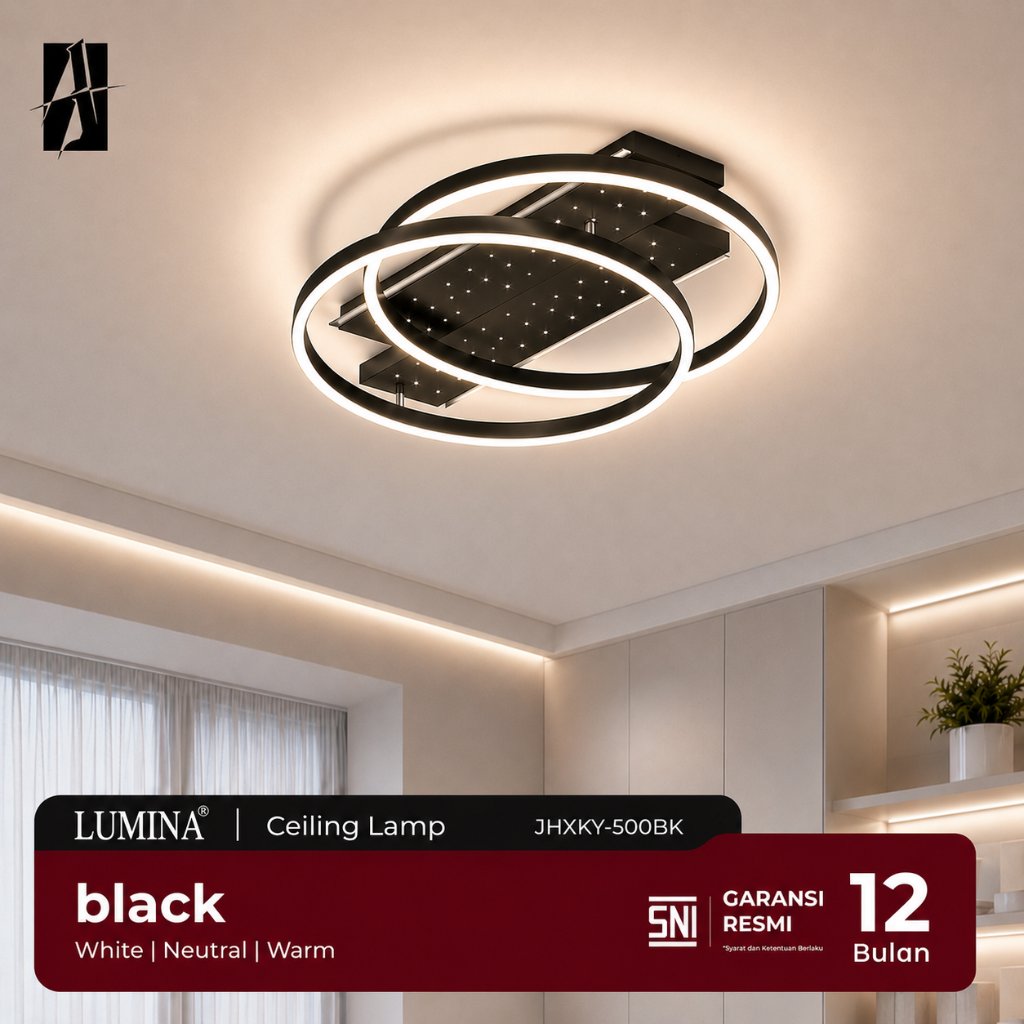 Lumina - Lampu Plafon LED Modern Minimalis Akrilik Besi Ceiling Lamp Ruang Tamu Kamar Tidur Ruang Ke