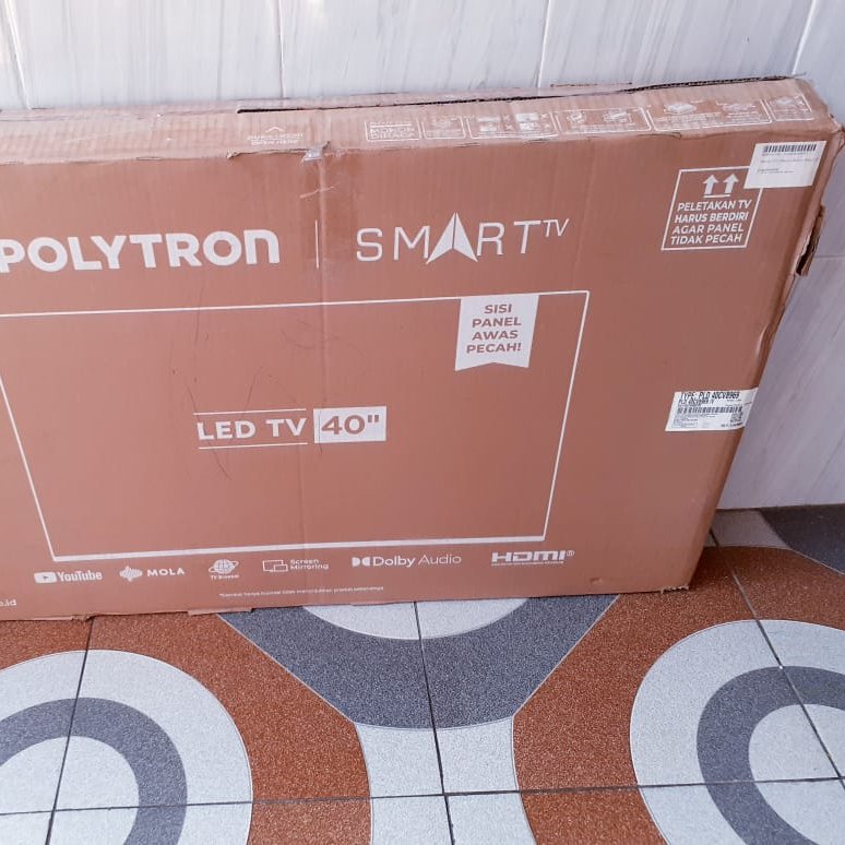 TV LED SMART POLYTRON 40IN FHD DIGITAL TV YOUTUBE MULUS SECOND BUKAN BARU