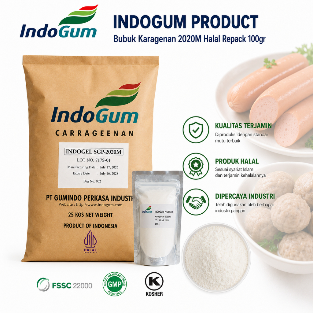 KARAGENAN/CARRAGEENAN/KARAGEN 2020M 100gr / Ekstrak Rumput laut tipe Kappa untuk Sosis & bakso