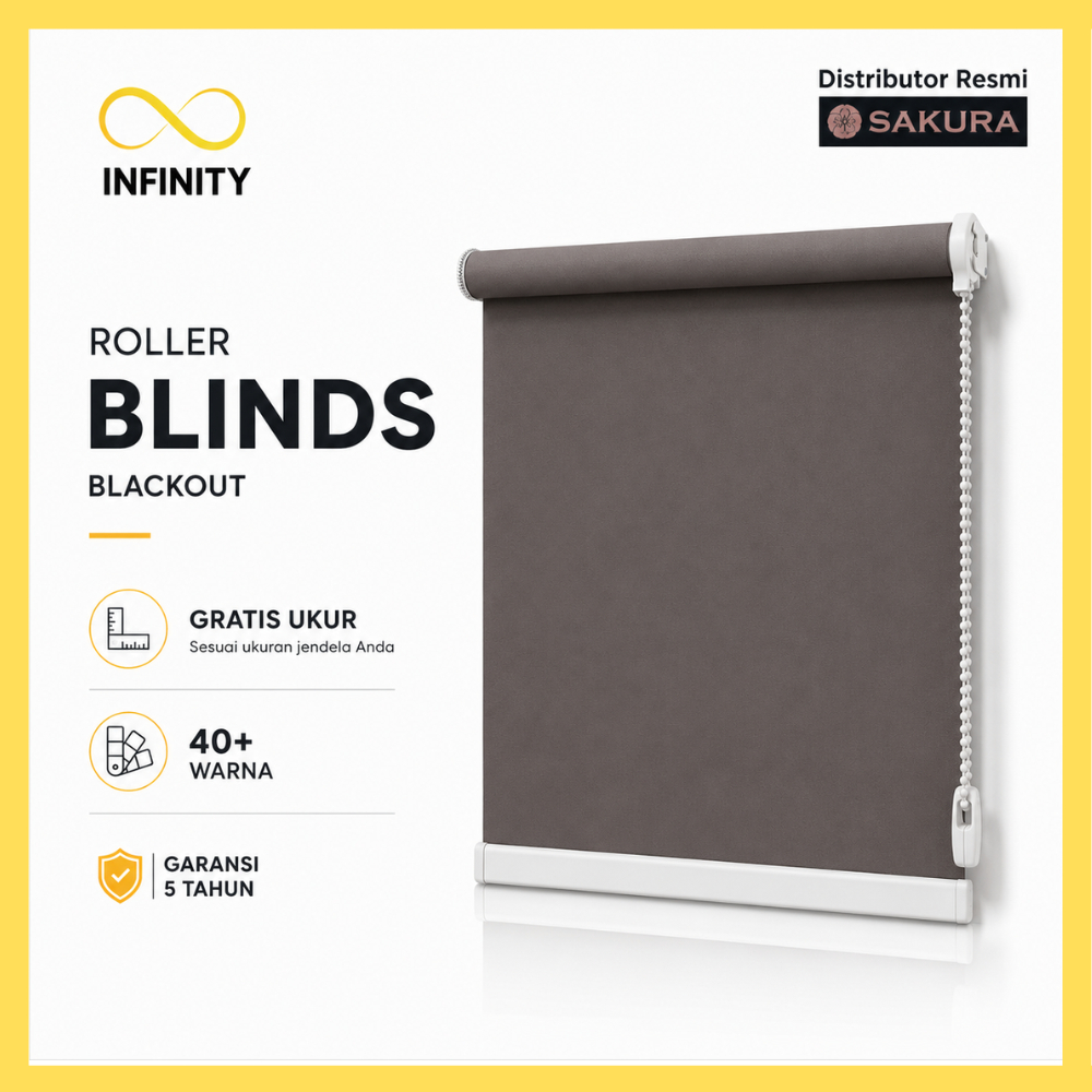 Tirai Roller Blind Blackout 80% Custom - Roller Blinds Blackout - Roller Blind - Blind Roller - Tira