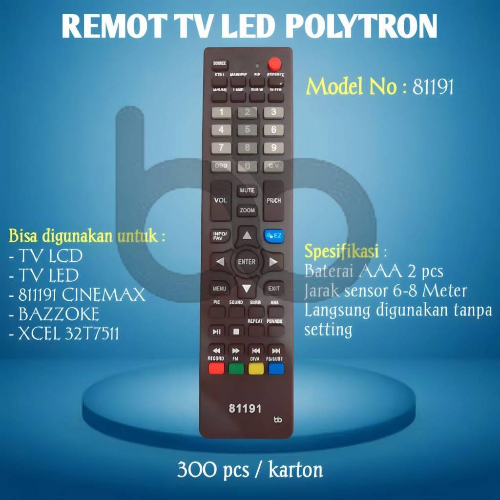 SG REMOTE TV POLYTRON REMOTE SMART TV POLYTRON BB 81191 REMOT TV LED POLYTRON