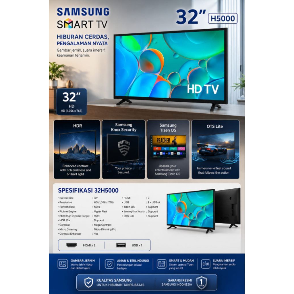 televisi Samsung smart 32H5000