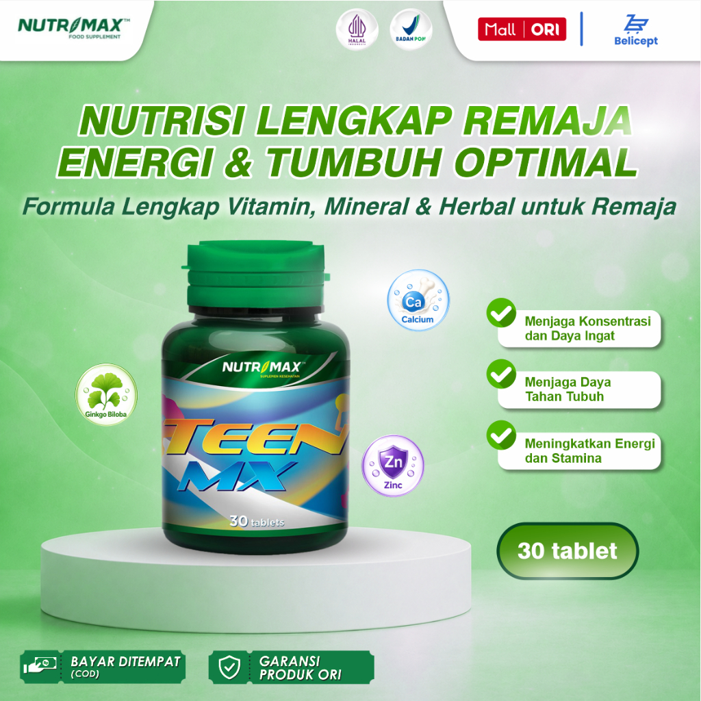 Nutrimax - Teen MX 30 Tablet | Multivitamin Remaja Premium Original
