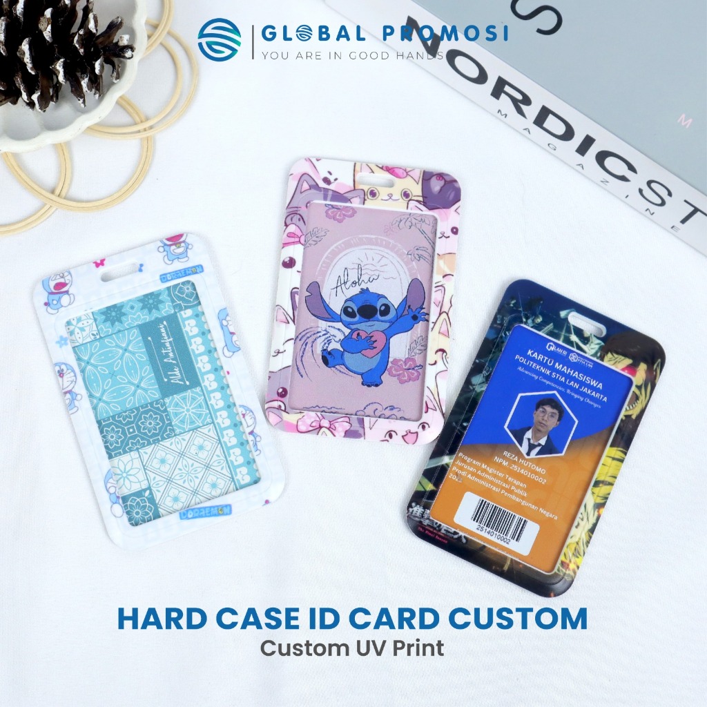 Hard Case Custom UV Print Full Color Holder Custom Desain Karyawan Sekolah