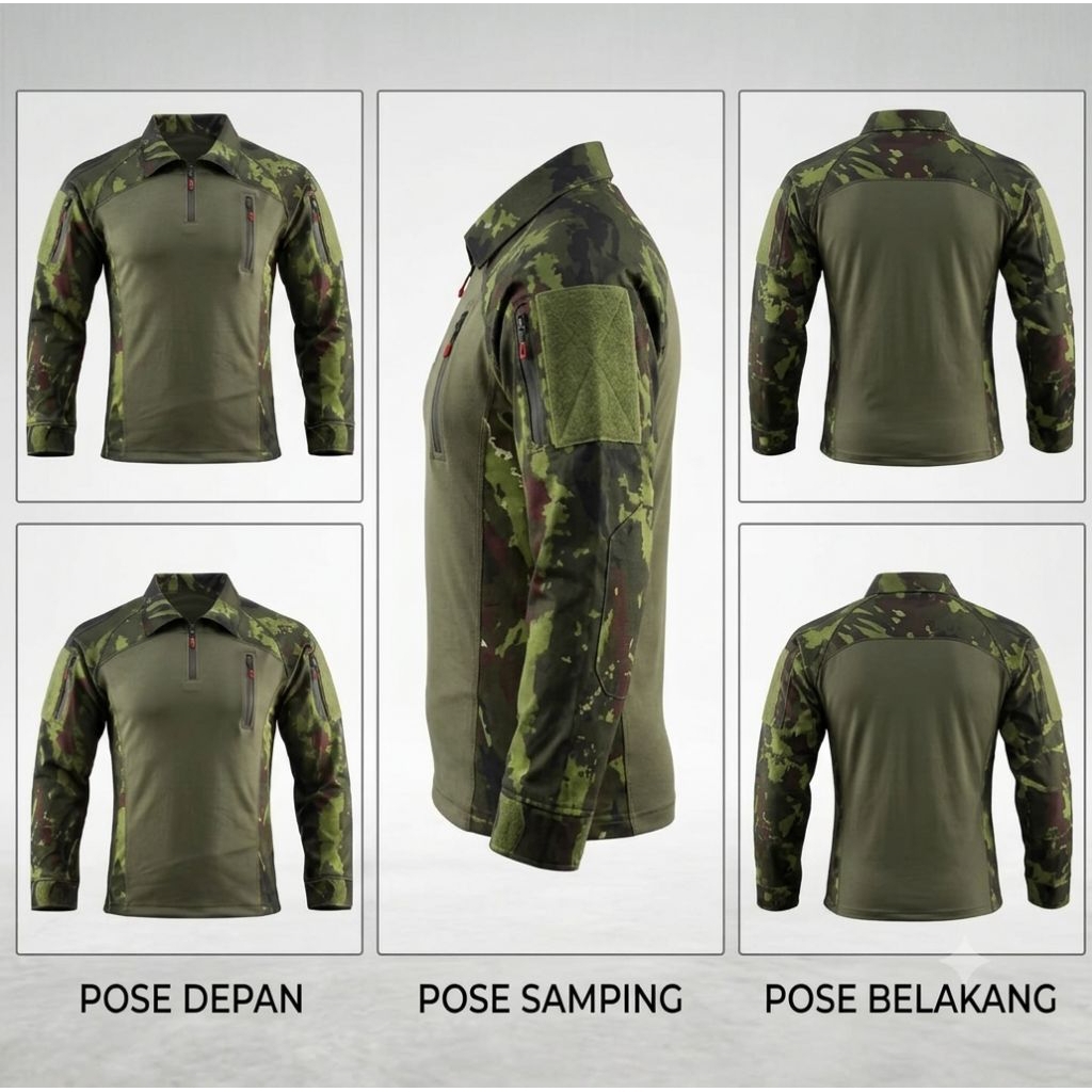 KAOS BDU SCUBA LENGAN PANJANG LORENG HABEMA BAJU TACTICAL TNI MOTIF HABEMA