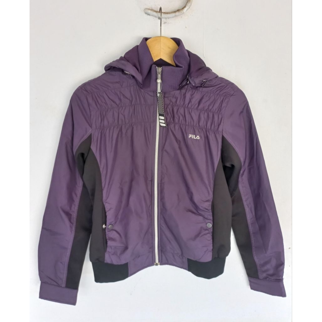 Jacket Fila Outdoor Hooded Windbreaker Purple Colorblock