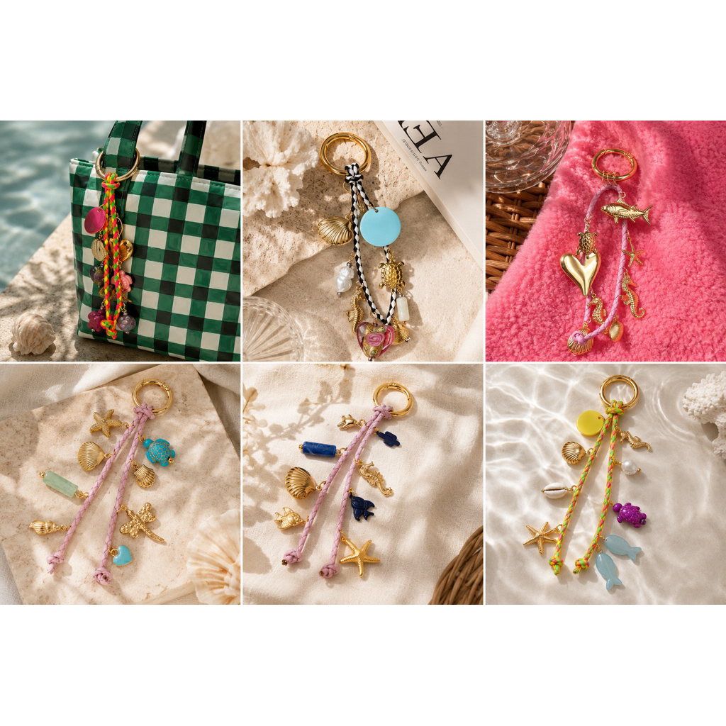 ROUXEN Coastal Charm Bag Keychain | Premium Braided Charm Pendant | Tas & Keyring Aesthetic