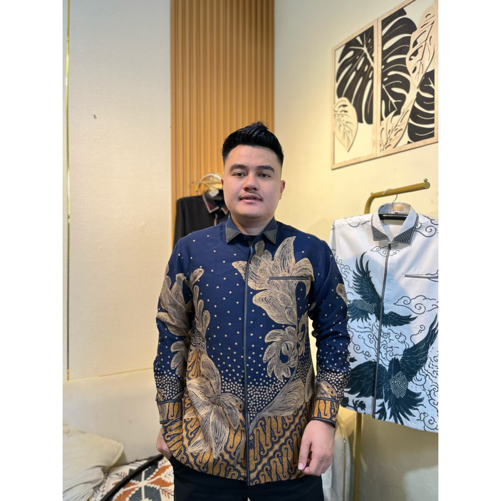 KEMEJA BATIK PRIA EXCLUSIVE BAHAN DASAR DOBI SEMI SUTRA BATIK MODERN