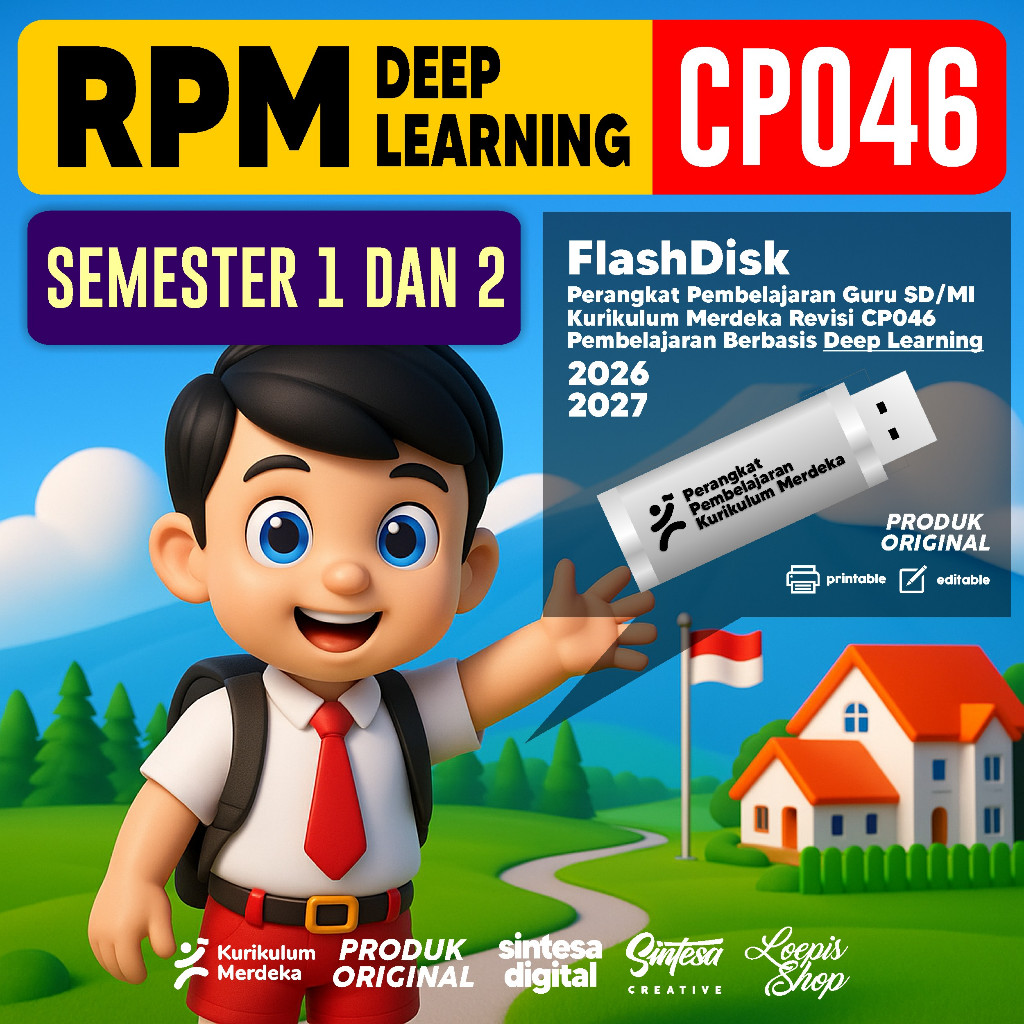 FLASHDISK PERANGKAT PEMBELAJARAN RPM KURIKULUM MERDEKA DEEP LEARNING REVISI TERBARU CP 046 UNTUK SD/