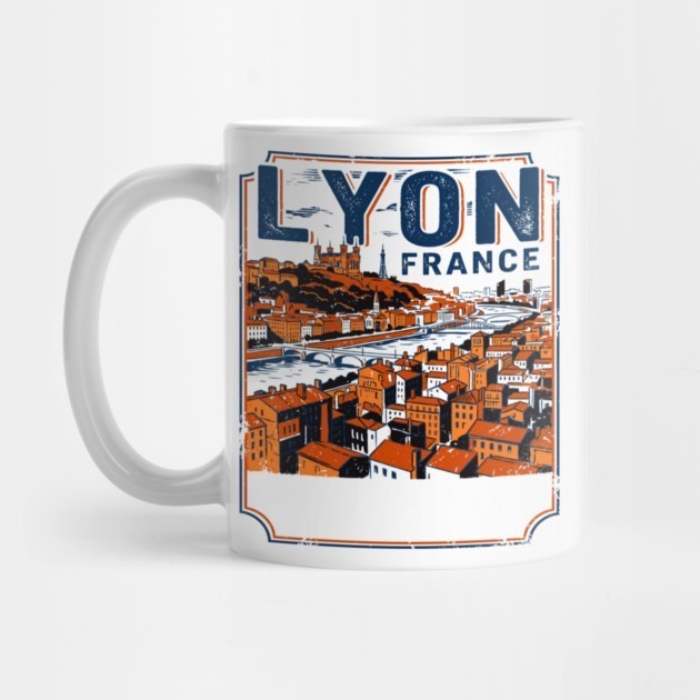 Lyon France Cityscape With Rhone River View - Lyon Tea Mug