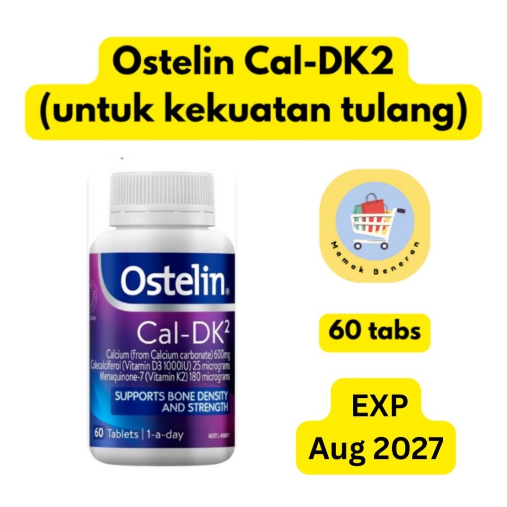 Ostelin Cal DK2 Vitamin Calcium D3 K2 Supplement isi 60 tabs / suplemen tulang bone