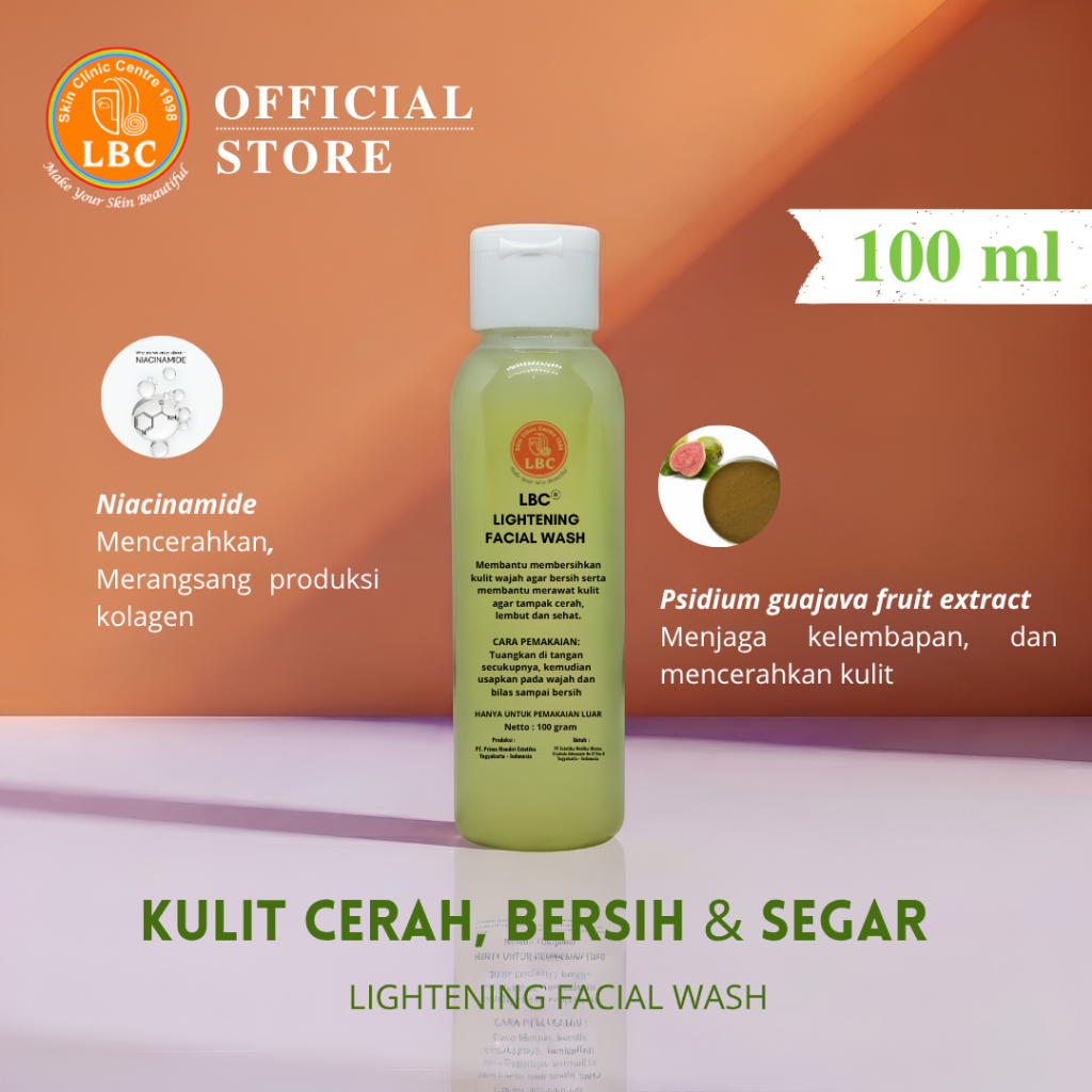 LBC-Lightening Facial Wash 100ml/ Sabun Cuci Muka untuk Mencerahkan