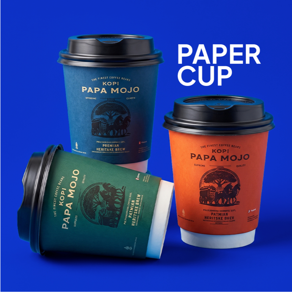 Custom Paper Cup Gelas Kertas Kopi Minuman Panas Dingin Food Grade Eco Friendly Kemas in Bandung
