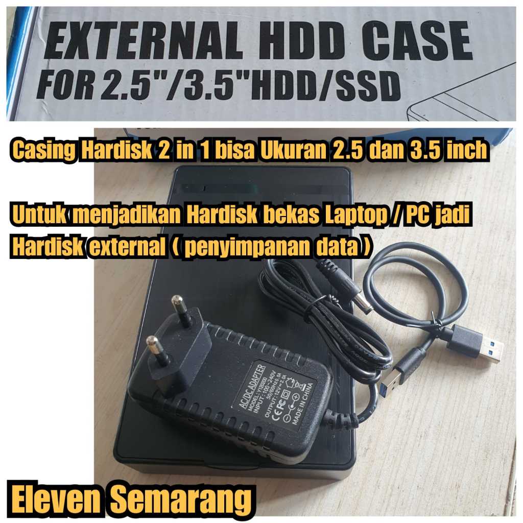 Case HDD 2 in 1 bisa ukuran 3.5 dan 2.5 inch bisa pc dan laptop Case Hardisk External USB 3.0 | HDD 