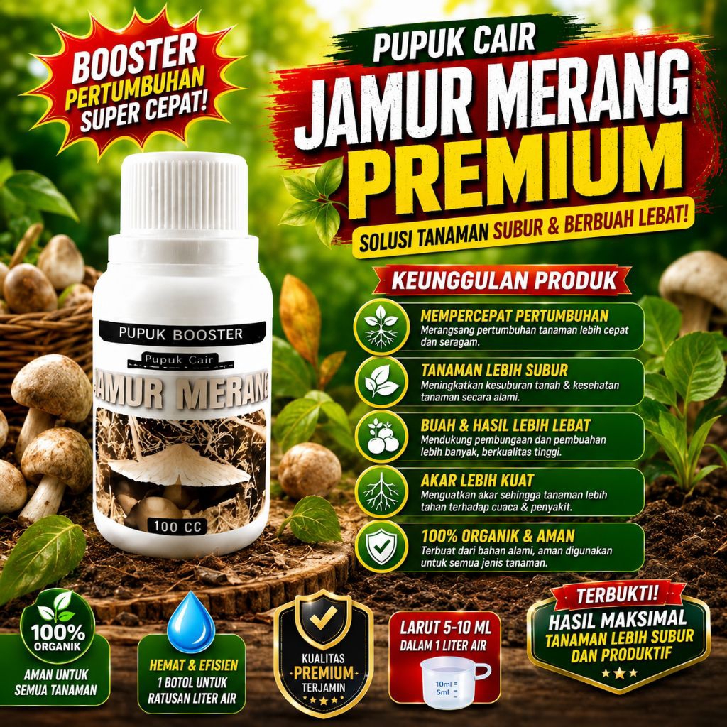 Pupuk Jamur Perangsang Tunas Jamur Merang Booster Pertumbuhan Jamur Merang