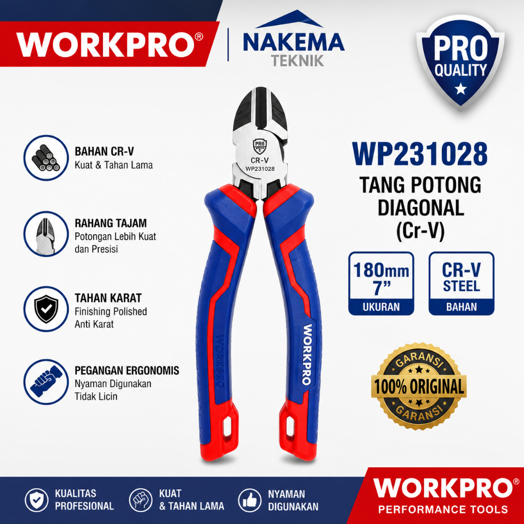 WORKPRO Tang Potong Diagonal 180mm (7")