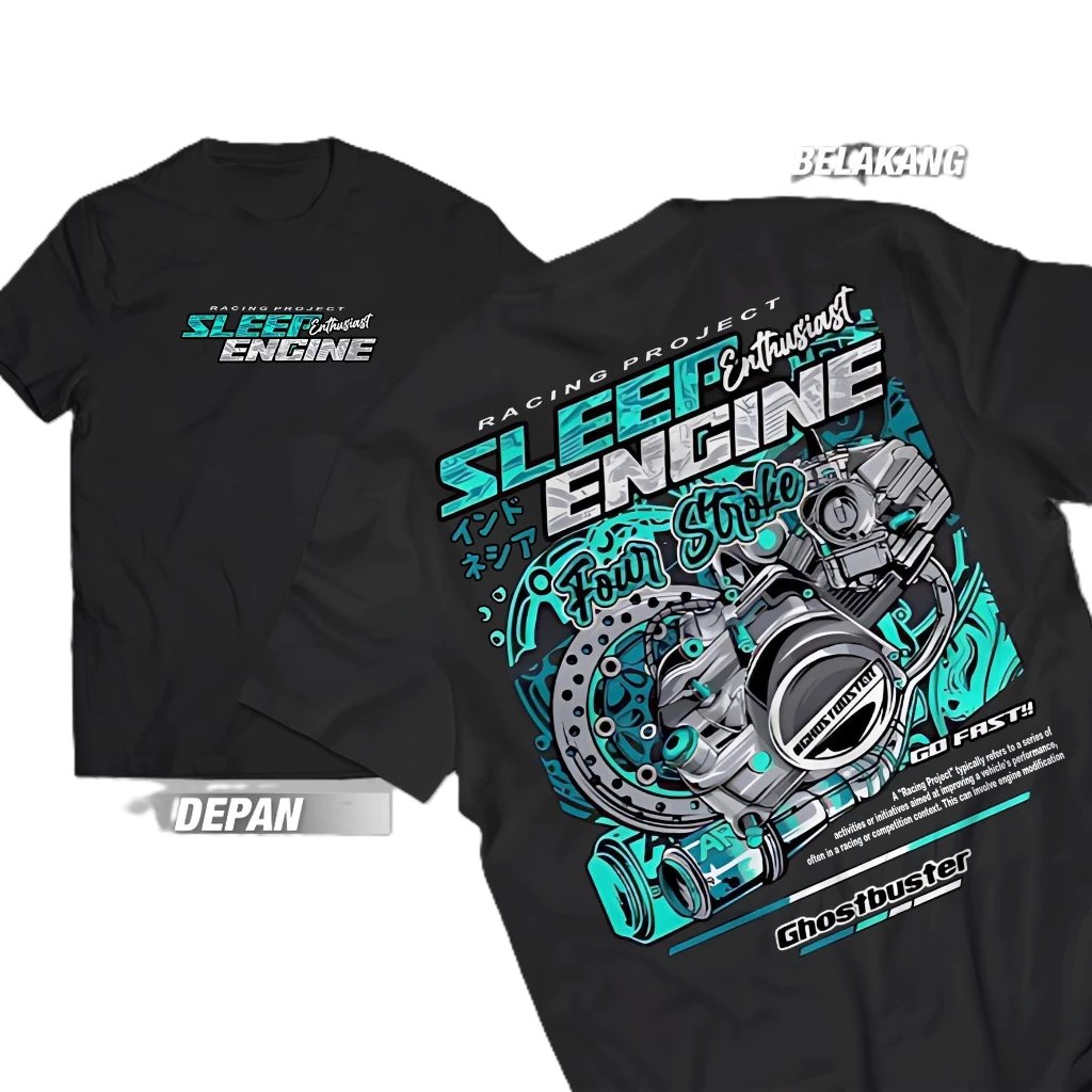 KAOS RACING SLEEP ENGINE ENTHUSIAST/ kaos Distro RACING SLEEP ENGINE ENTHUSIAST/ kaos Pria dan Wanit