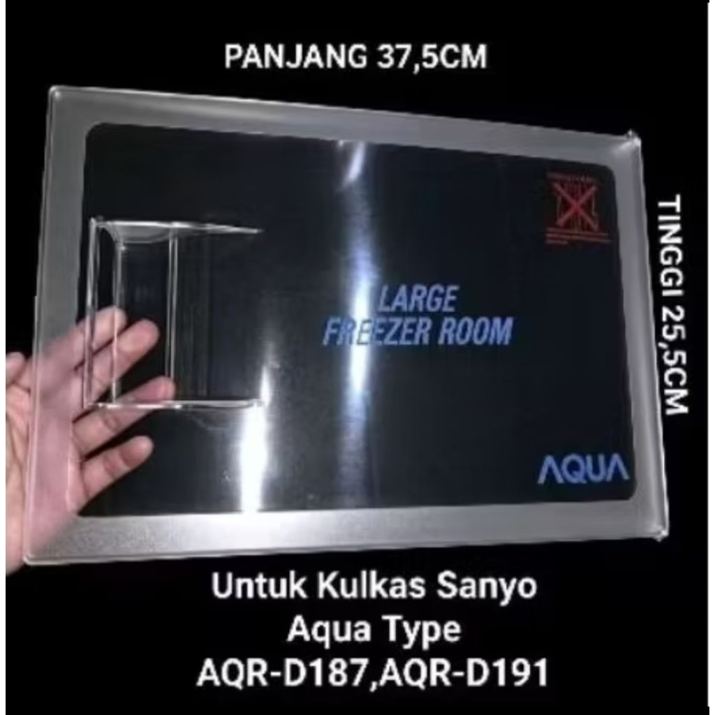 Tutup freezer pintu freezer kulkas aqua / sanyo AQR D-191, AQR D-187, AQR D-218