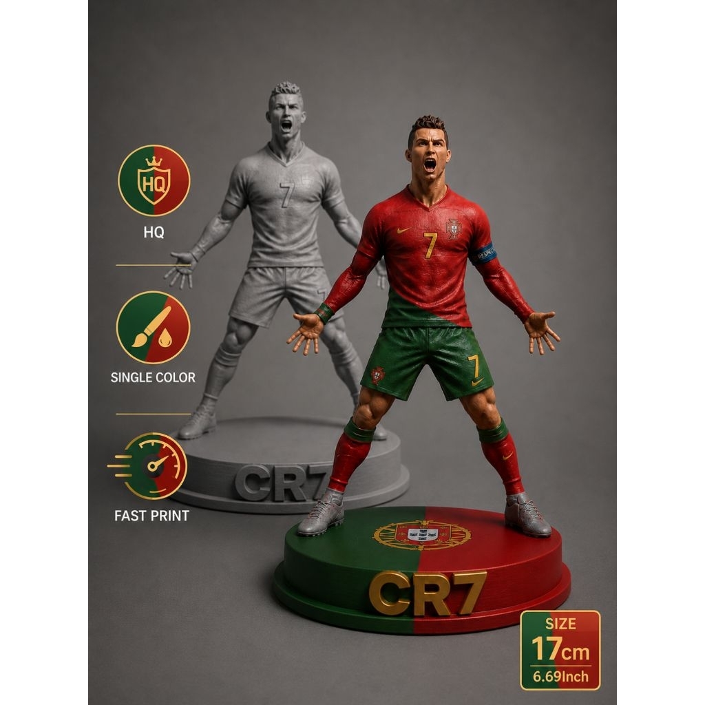 Action Figure Cristiano Ronaldo CR7 Siuu Portugal Versi