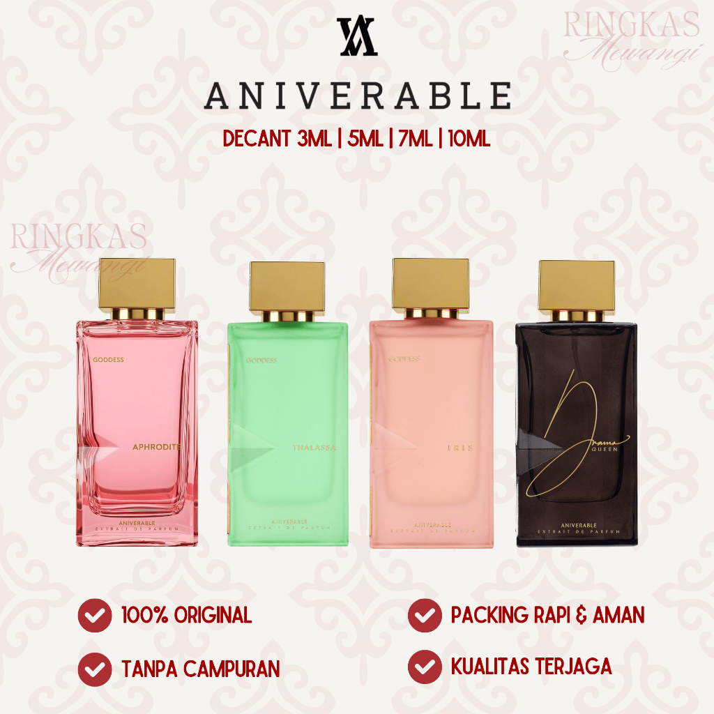 DECANT (Travel Size/Tester/Vial) Aniverable - Goddess Iris | Goddess Thalassa | Goddess Aphrodite | 