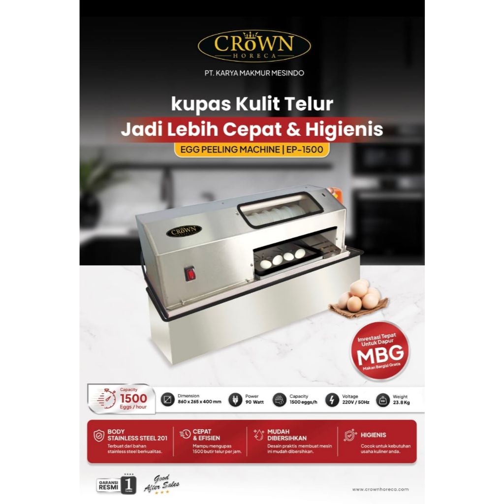 MESIN PENGUPAS TELUR CROWN EP-1500