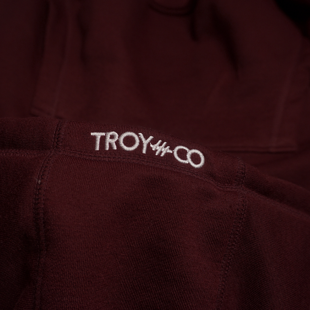 Troy Company Hoodie Maroon Little Wolf - Hoodie Pria Merah Maroon KHD 2726