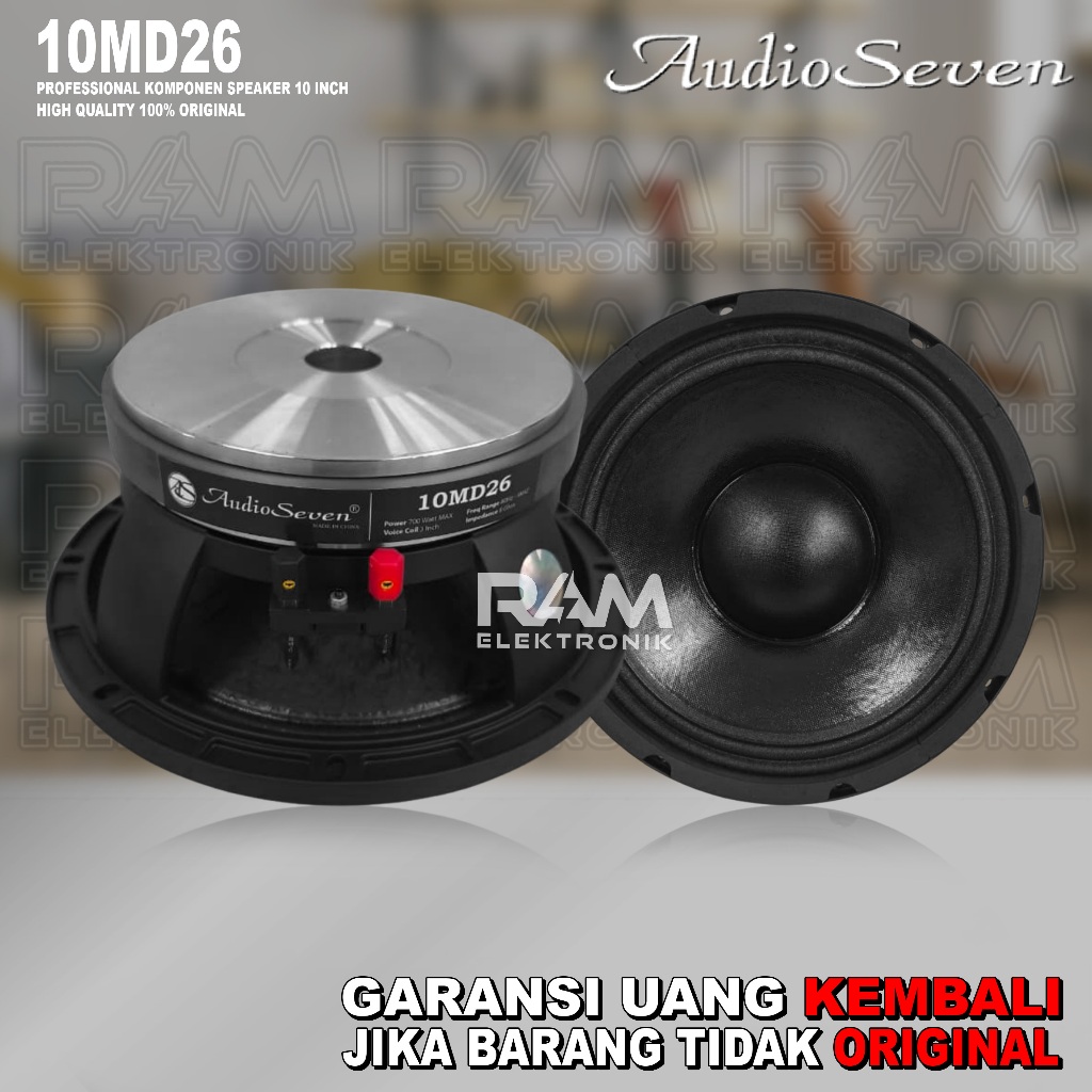 Komponen Speaker 10 Inch AUDIO SEVEN 10MD26 | 10 MD 26 Original