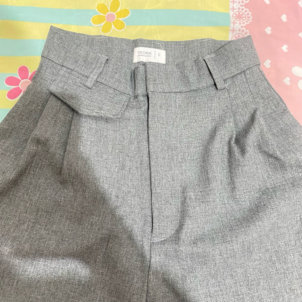 Yeona Celana Kulot Kerja Wanita ORO Pants Grey - Nyaman, Anti Kusut, Model Loose Abu