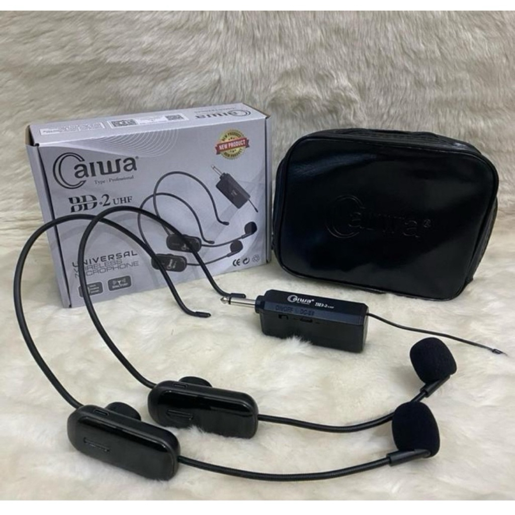 CAIWA MIC 2 BANDO WIRELESS - MIK BANDO WIRELESS TANPA KABEL - MIK BANDO TANPA KABEL - MICROPHONE BAN