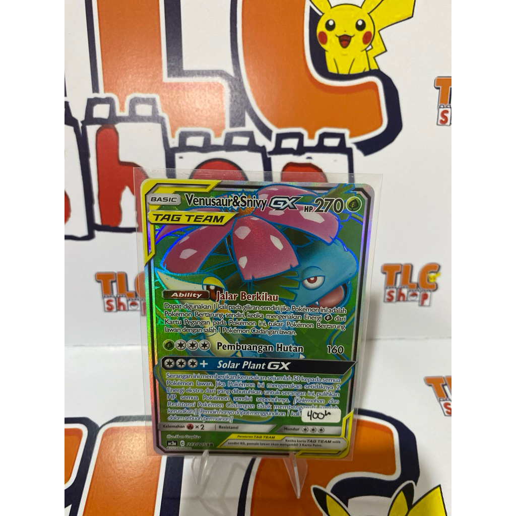 Kartu Pokemon Indonesia Venusaur&Snivy GX 213/205 SR
