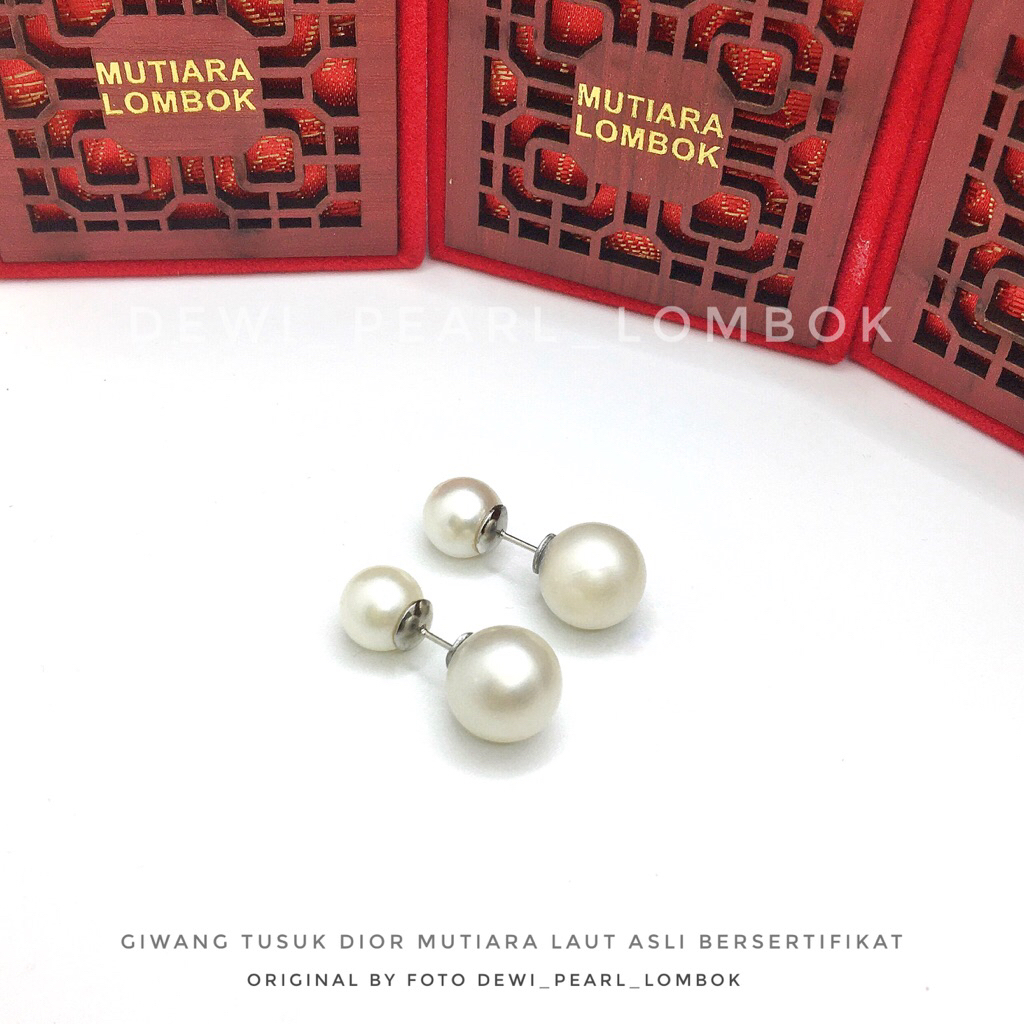 Giwang Dior Mutiara Laut Grade B+ Bersertifikat || giwang mutiara laut || Giwang dior