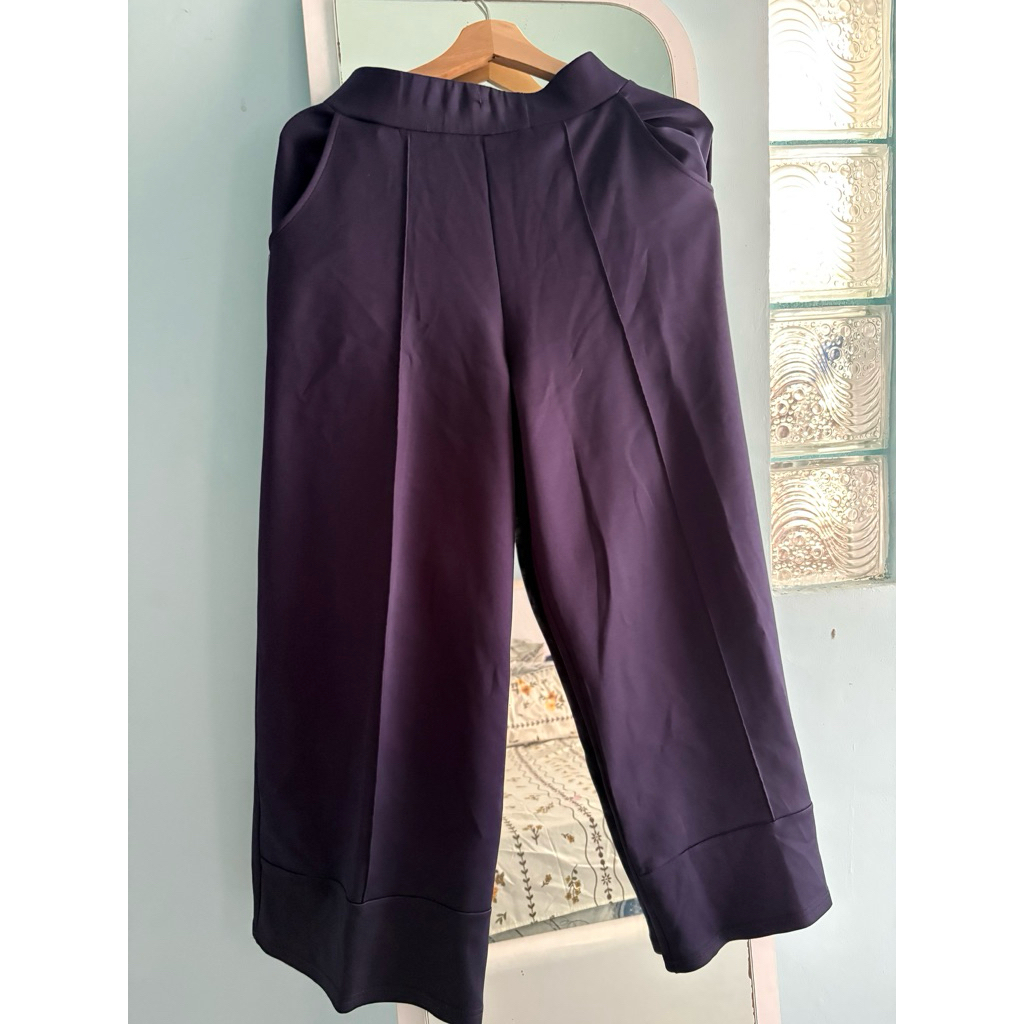 Celana Kulot Bigsize Jumbo Scuba Navy PL
