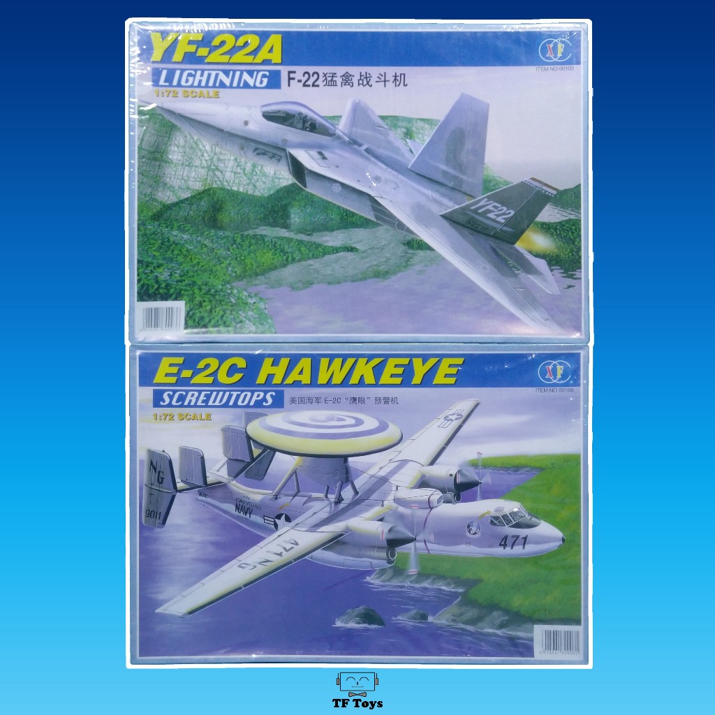 [Tf toys] Miniatur Model kit Mokit Pesawat F-22 Raptor / E2c E-2c Hawkeye 1/72 Xf