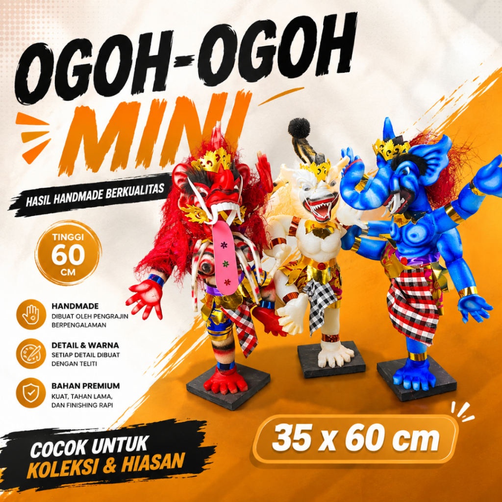 Ogoh-Ogoh Mini 60 cm- Mainan Anak-anak - Ogoh Ogoh Mini - Pajangan Ogohogoh - Ogoh Ogoh Ganesha - Og