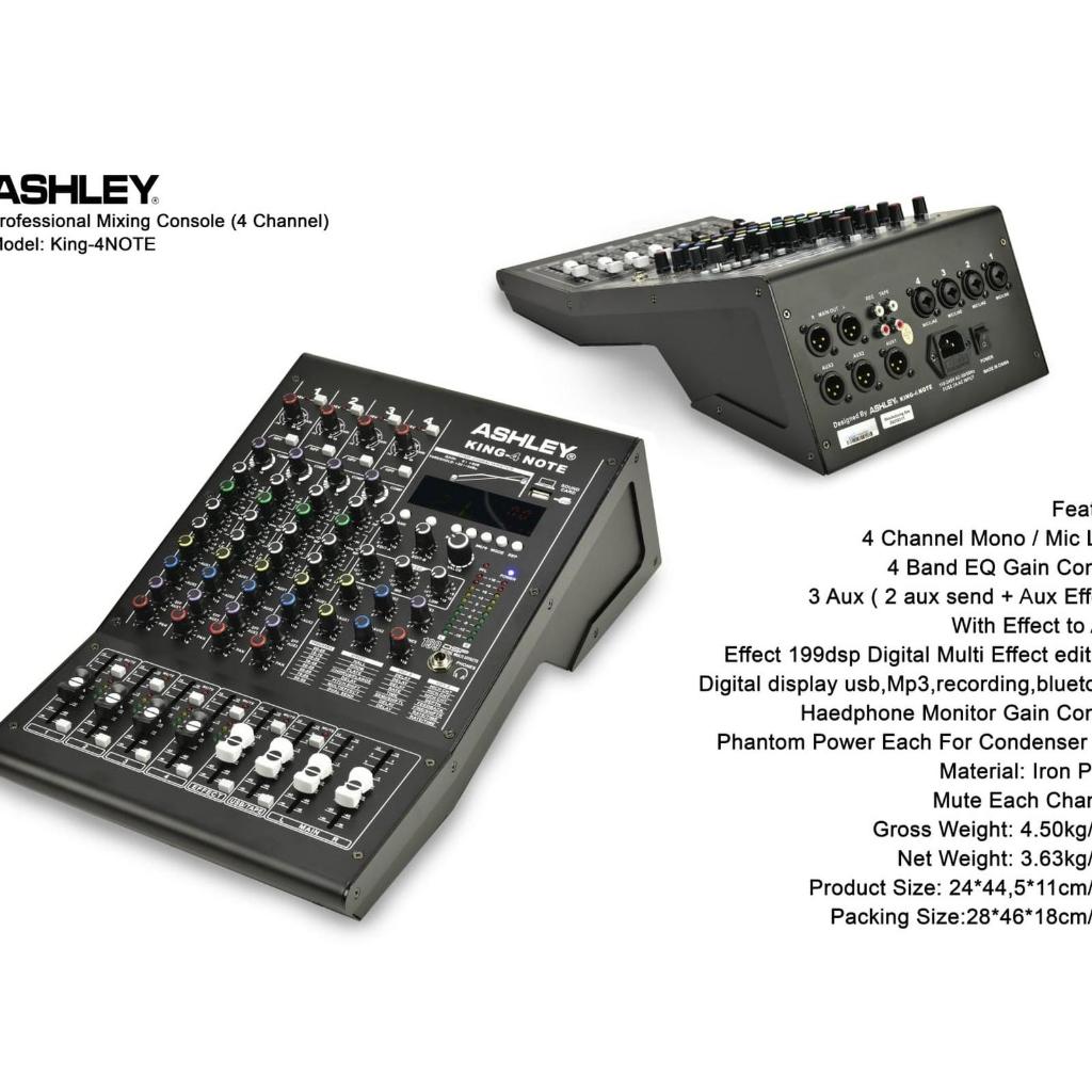 MIXER AUDIO ASHLEY KING 4 NOTE / KING4NOTE ORIGINAL 4 CHANNEL 199 DSP
