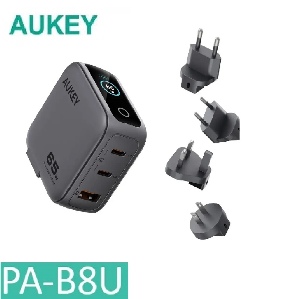 AUKEY Travel Adapter Dual Type C + USB
