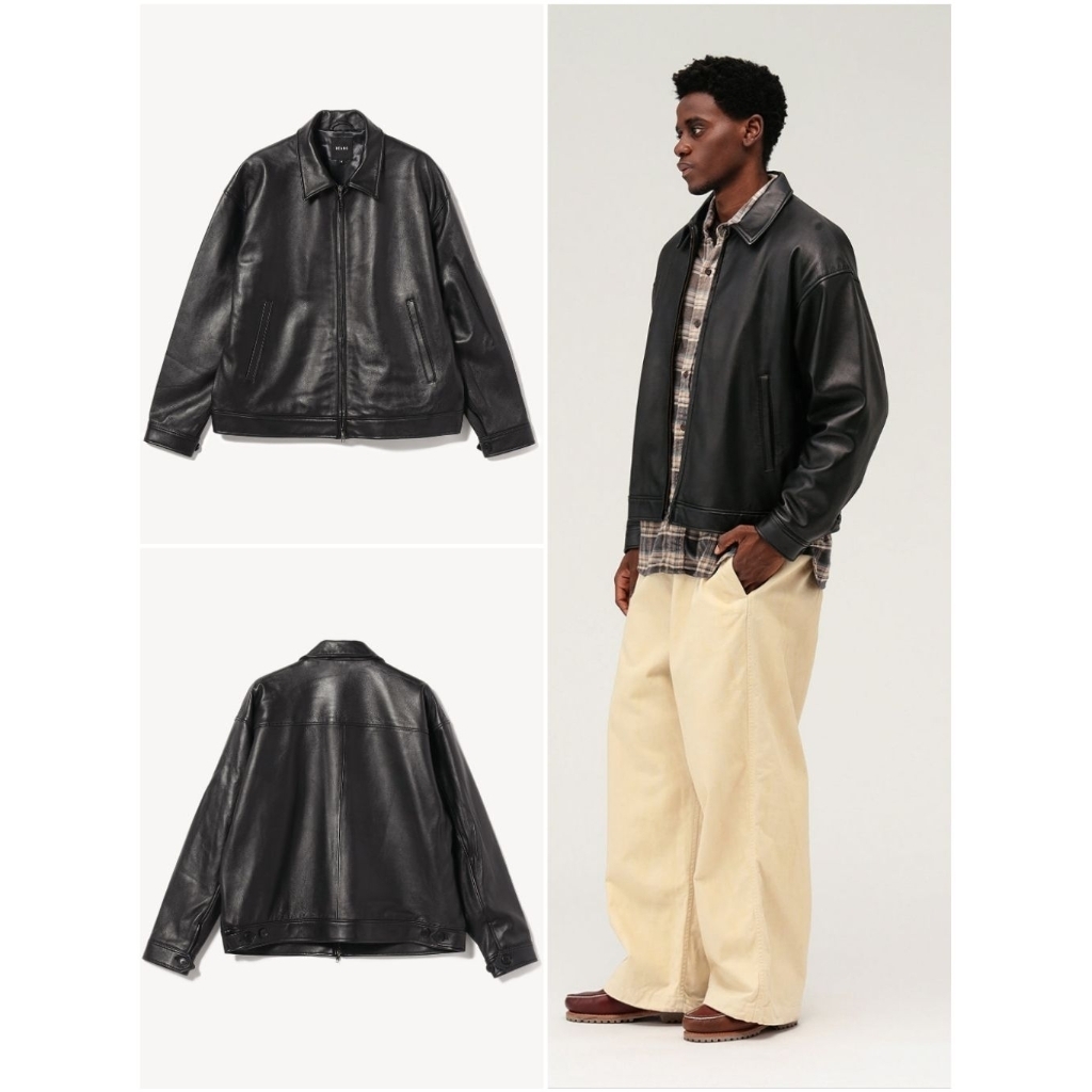 Beams Leather Zip Jacket