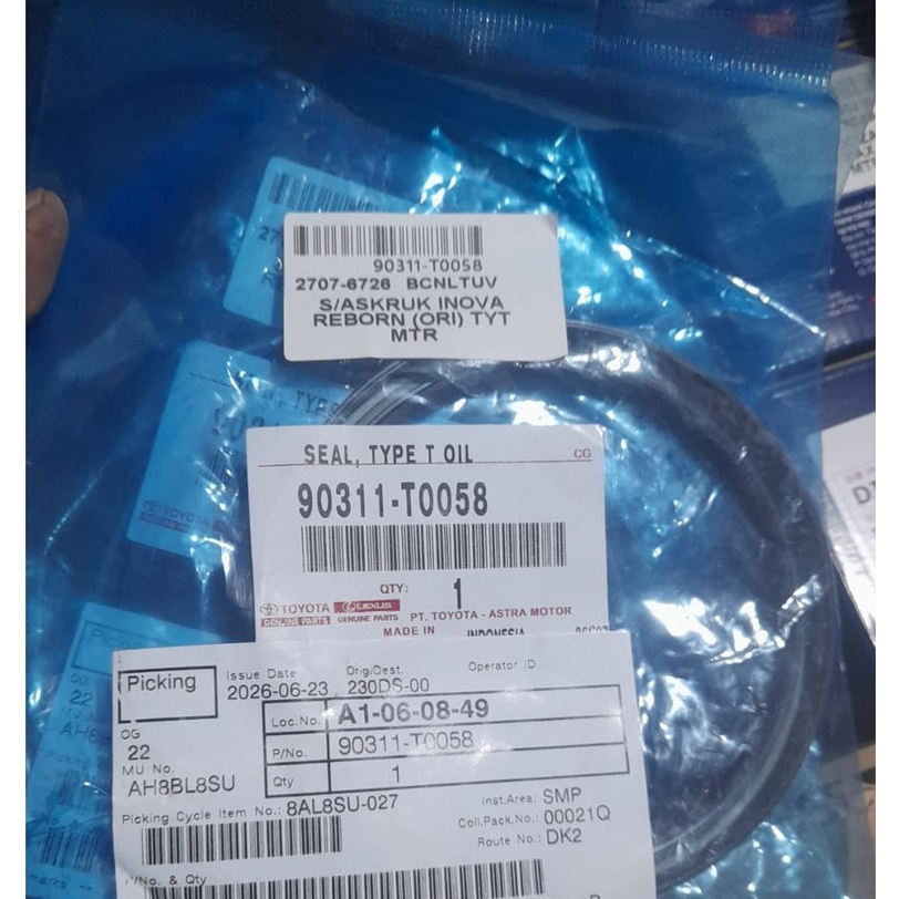 SEAL KRUK AS BELAKANG TOYOTA INNOVA/FORTUNER/HILUX BENSIN 90311-T0058 ORIGINAL