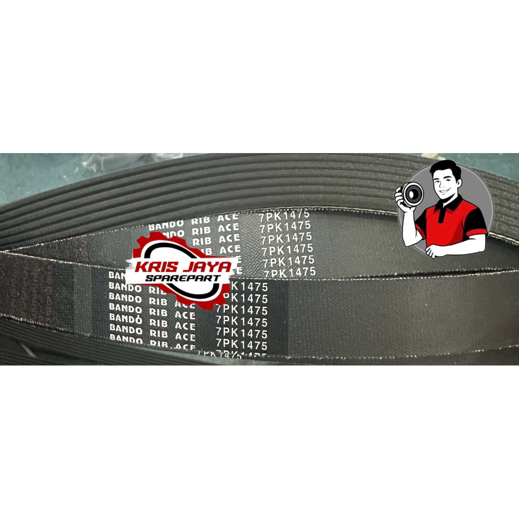 Van belt tali kipas seri 7pk 1475 Merk bando
