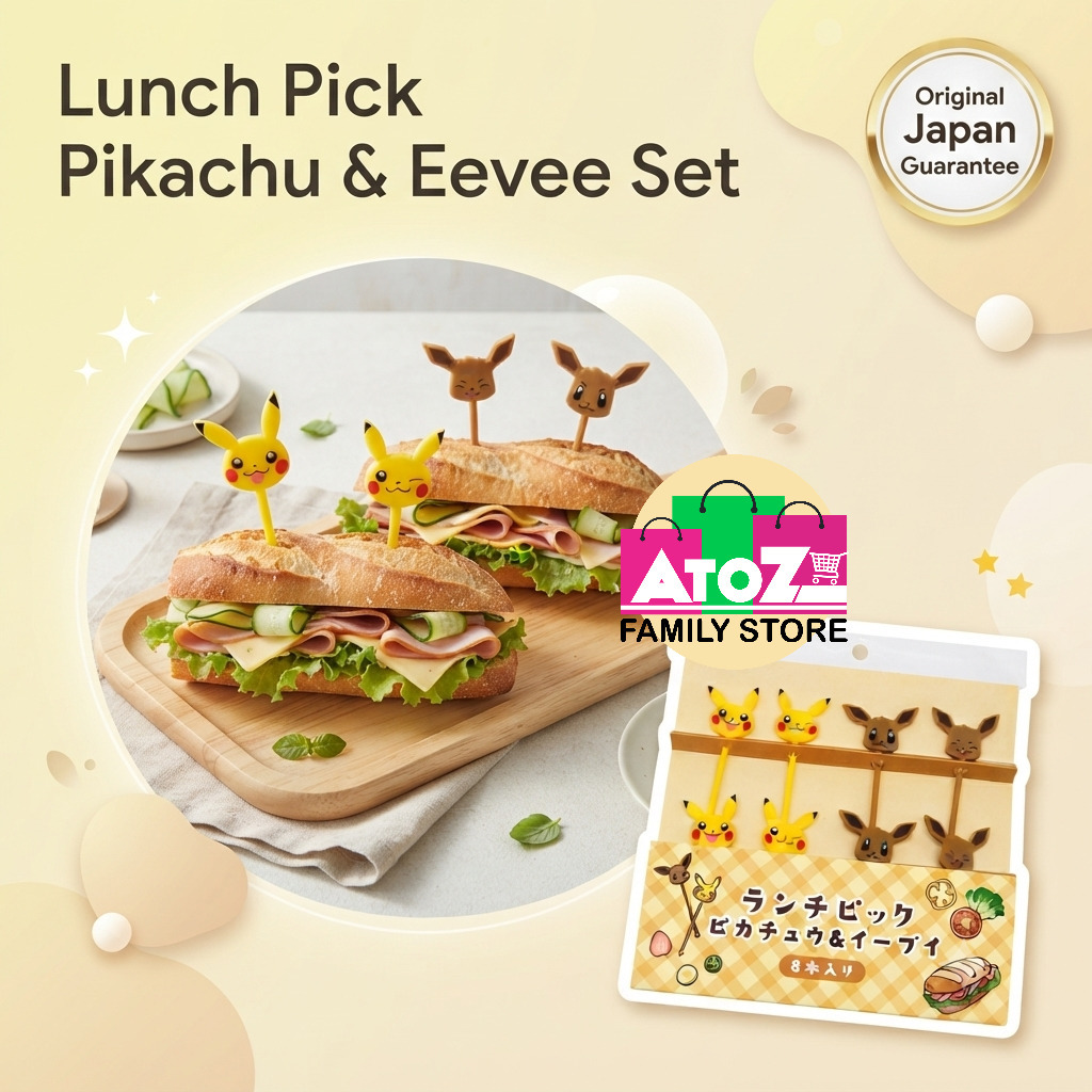 Lunch Pick Pikachu & Eevee Set