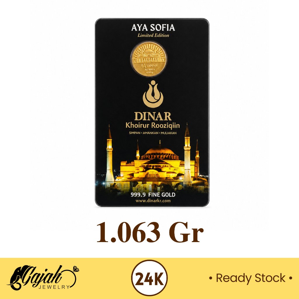 Logam Mulia Bersertifikat DINAR Khoirur Rooziqiin Kadar 24 Karat 1.063 Gram
