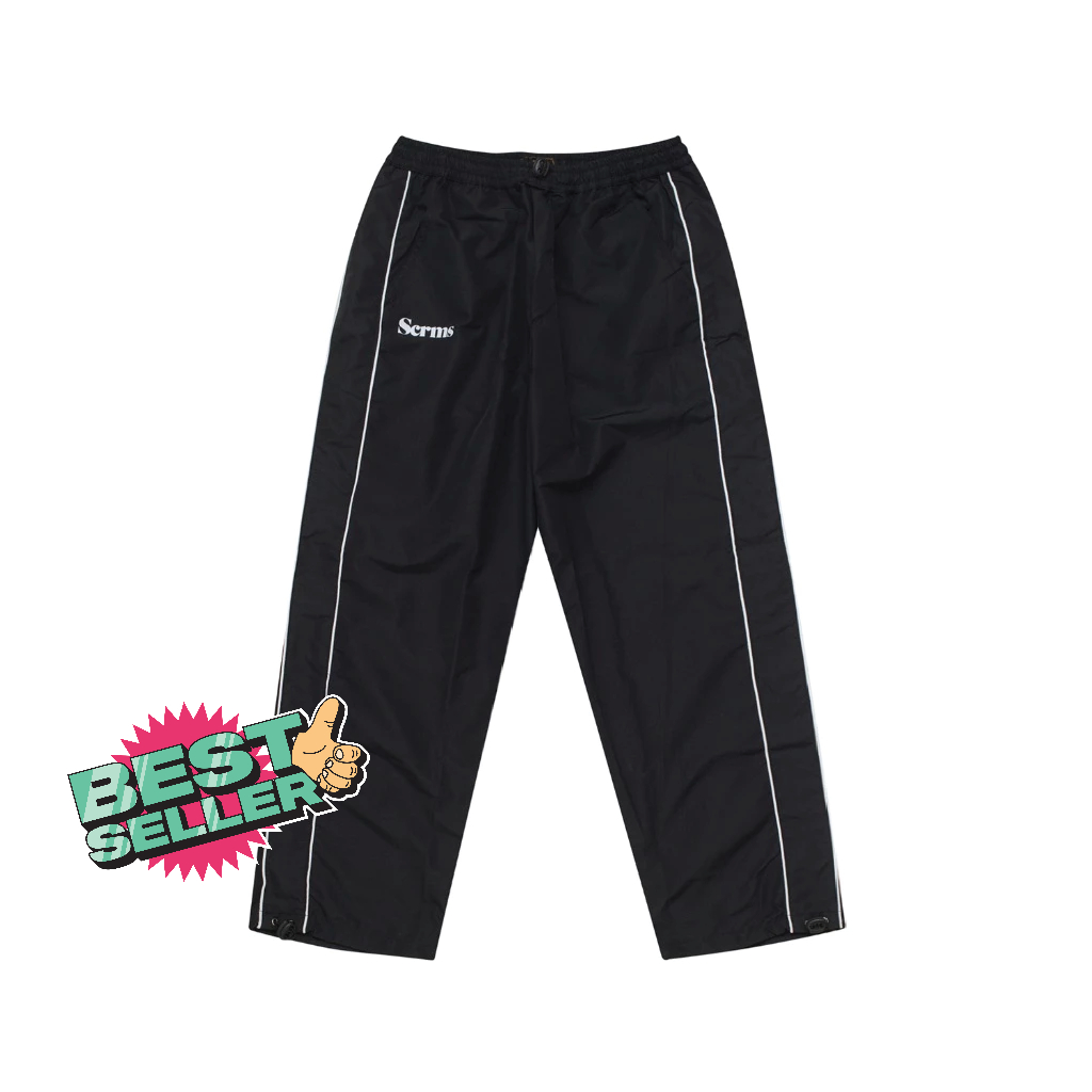 Screamous Track Pants Parachute DHOME BLACK Loose Fit
