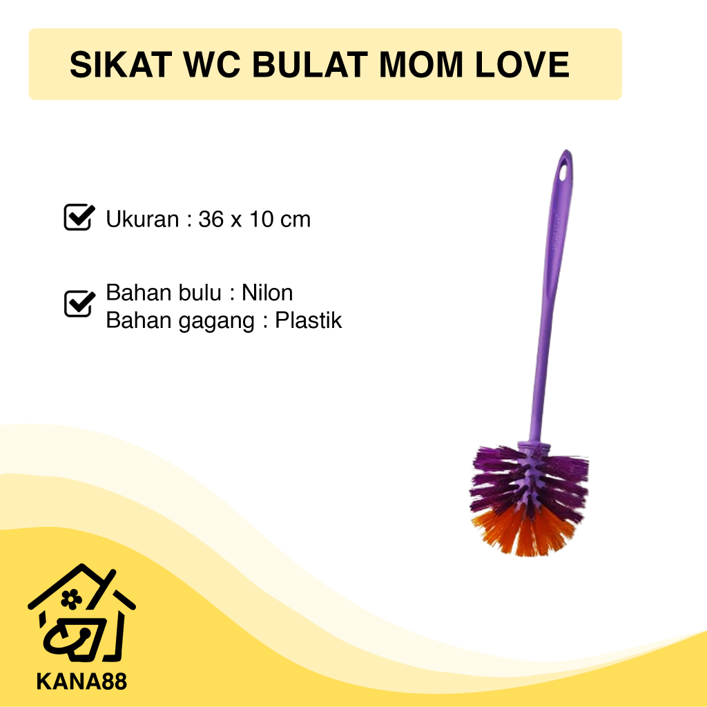 Sikat WC Bulat Mom Love Plastik Toilet Brush